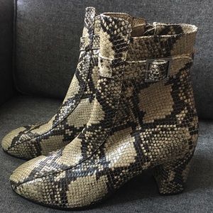 NewbarK Sabrina Python Ankle Boots Heels 8.5
